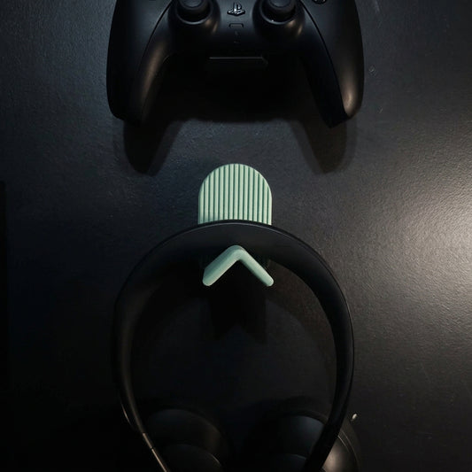 Vertical Slat Headphone Wall Mount & Holder — Modular Slide-On Gaming Headset Hanger with 3M VHB Tape & Screws Included