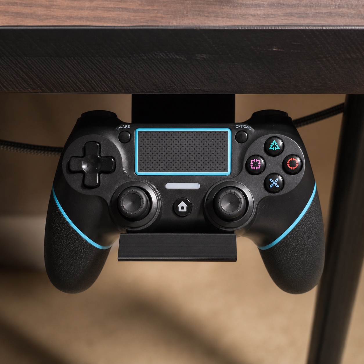 Desk Mounted Controller Mount for DualShock 4 Controllers