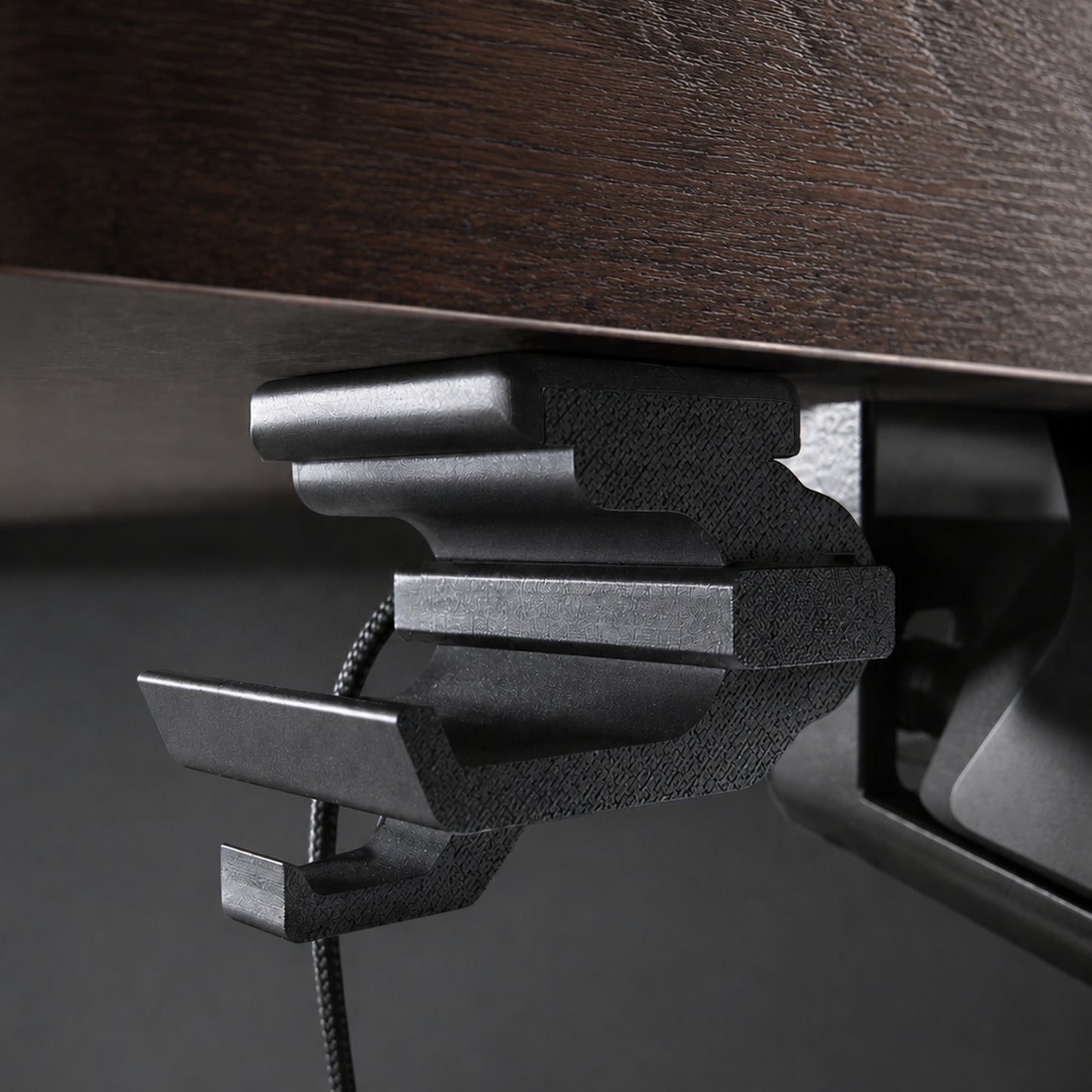 Under Desk Headphone Hanger with Cable Management