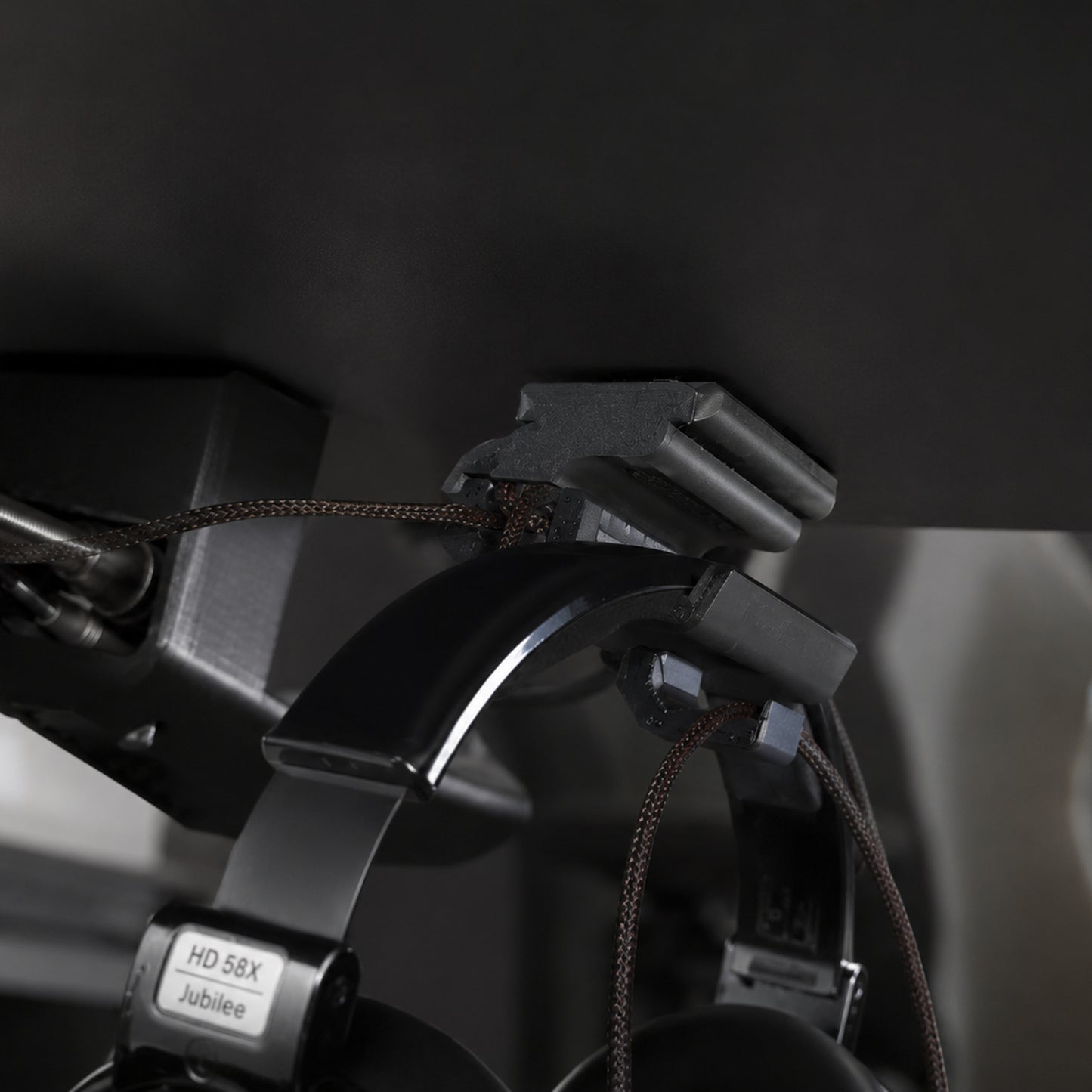 Under Desk Headphone Hanger with Cable Management