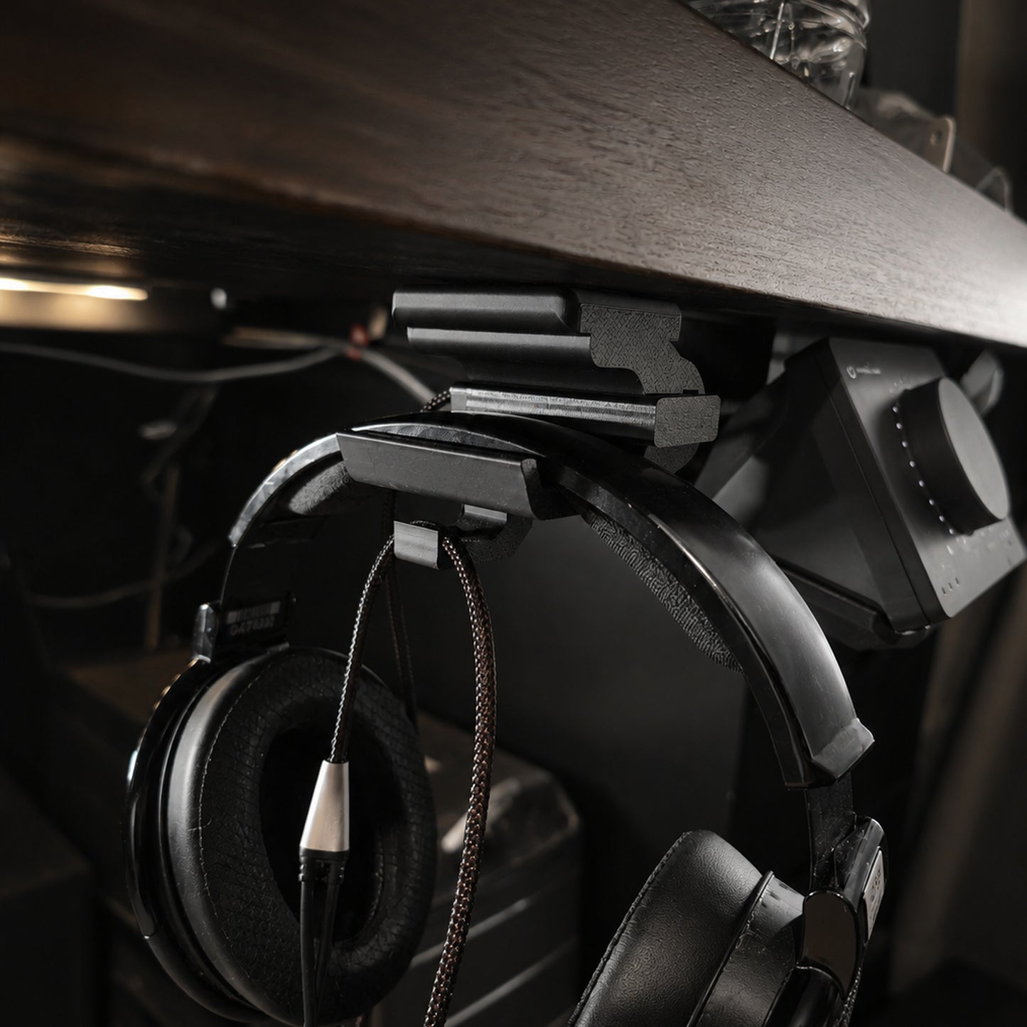 Under Desk Headphone Hanger with Cable Management