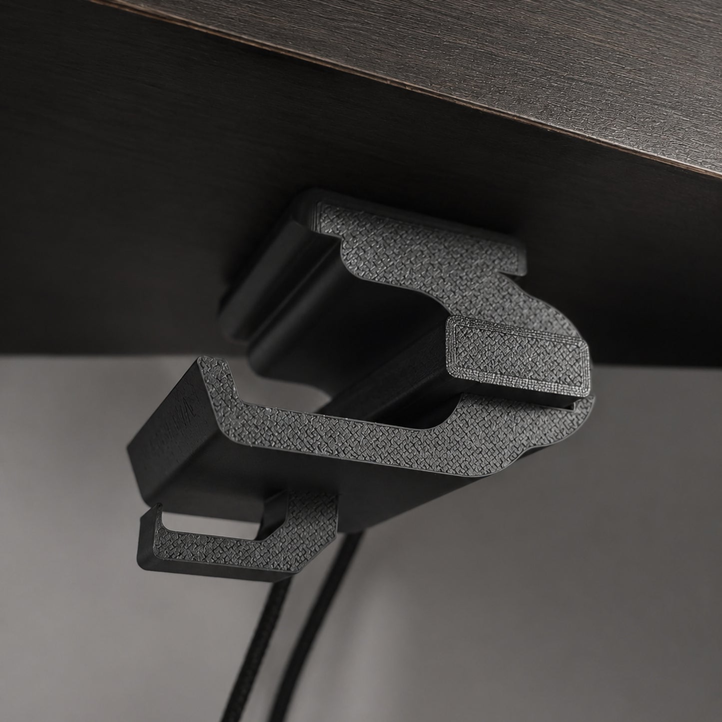 Under Desk Headphone Hanger with Cable Management