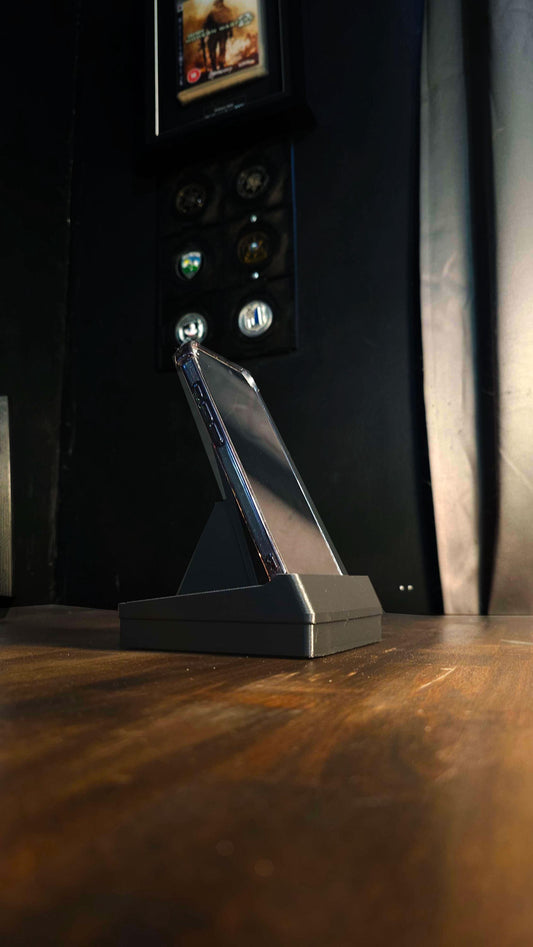 Angled Minimalist Phone Stand - Clean Desk Setup