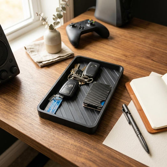 Minimalist Desk Catch-All Tray - Clean Workspace Setup