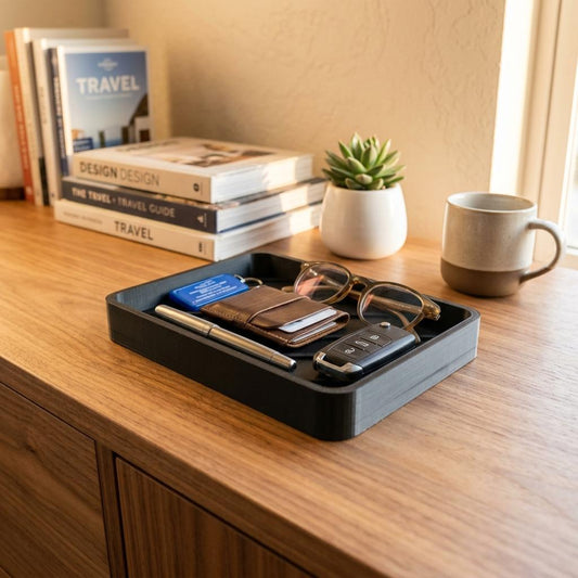 Minimalist Desk Catch-All Tray - Clean Workspace Setup