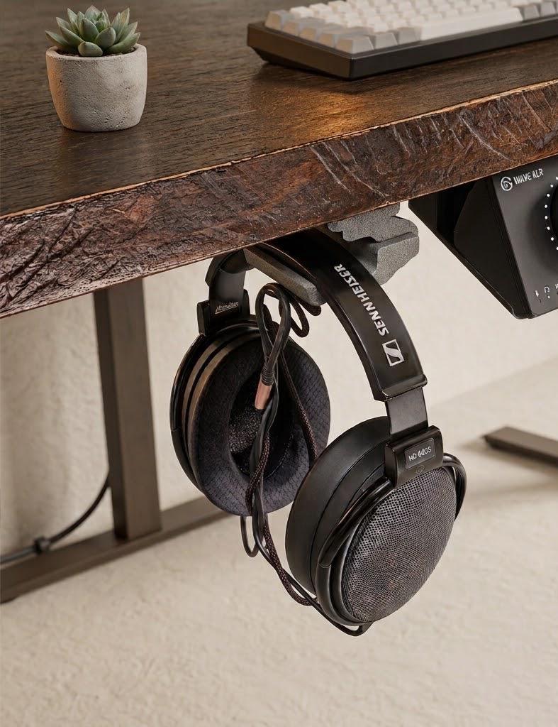 Under-Desk Headphone Hanger (Fits 4cm) - Clean Setup
