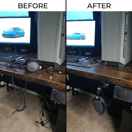 Under-Desk Headphone Hanger (Fits 4cm) - Clean Setup