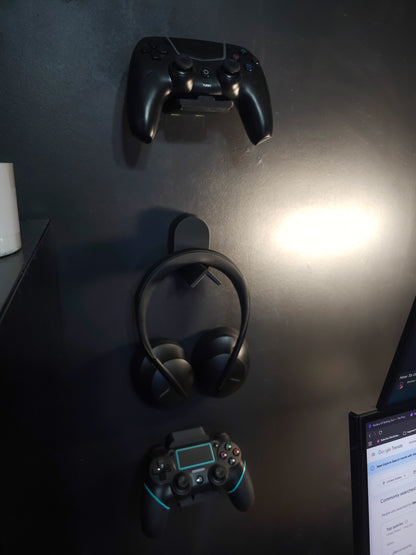 Minimalist Headphone Wall Mount & Holder — Clean-Face Modular Gaming Headset Hanger with 3M VHB Tape & Screws